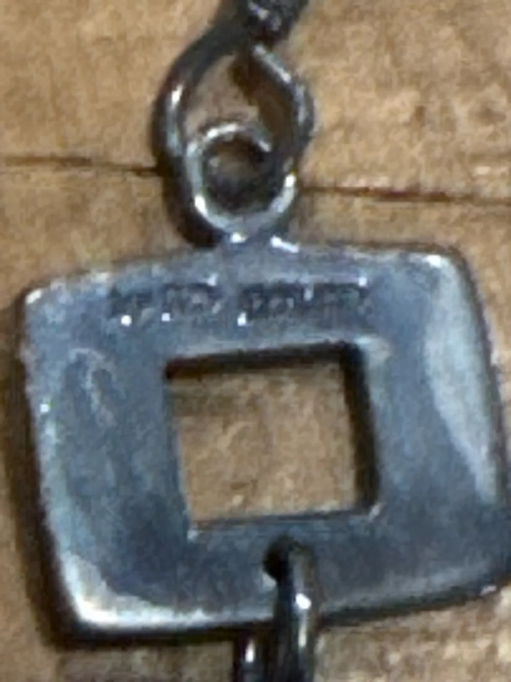 Sterling Silver 925 Geometric Square Link Dangle Earrings Minimalist - Picture 3 of 7